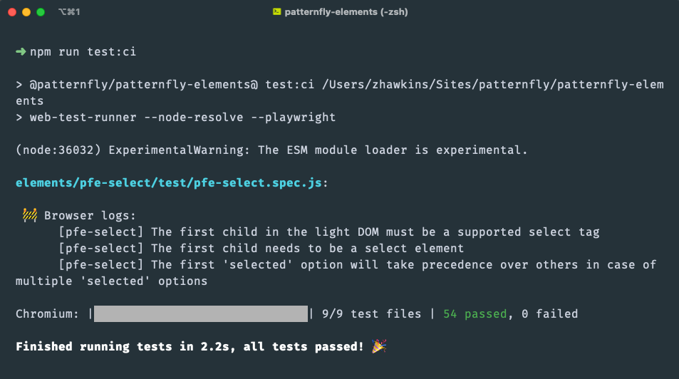 Final test output